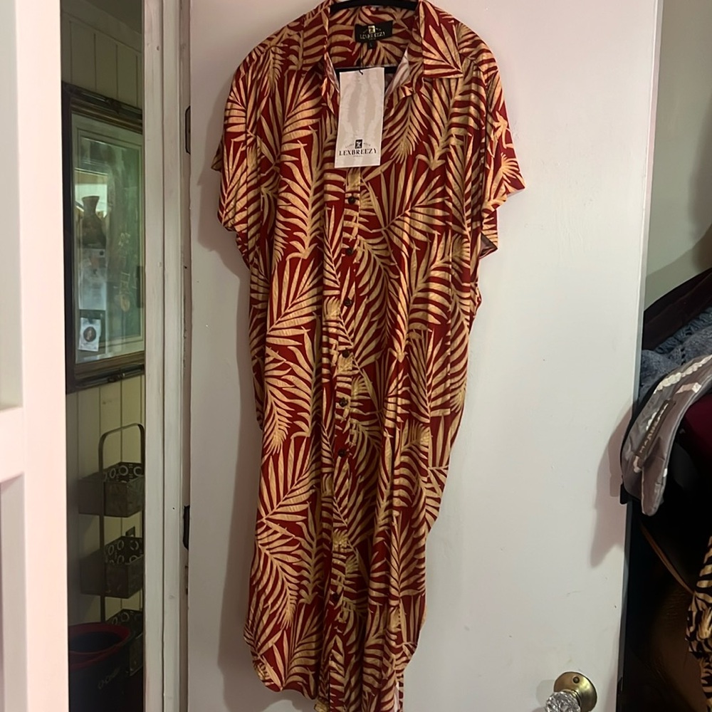 Lexbreezy Aloha Button Down Dress Size L